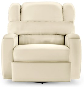 Poltrona do Papai Sala de Cinema Reclinável Kylie Glider Manual Giratória Massagem USB PU Bege G23