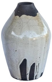 Vaso Reto decorativo de cerâmica 19x15x15 - Raku Alto Brilho Kleiner