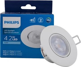 Plafon Led Embutir Redondo 4,2w Branco Luz Branca