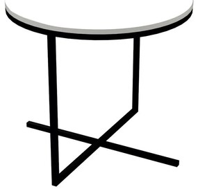 Mesa de Centro Volpi Branco Base Metálica Preto 46 cm A05 - D'Rossi