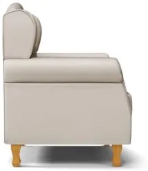 Kit 02 Poltronas de Amamentação Pés Madeira Lucy Z39 Sintético Bege -