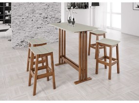 Conjunto Bistrô 4 Banqueta Fendi - Wood Prime MP 33223