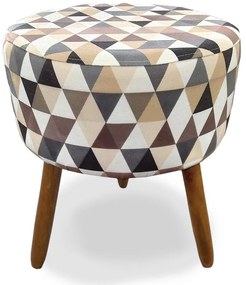 Puff Redondo Decorativo Pérola Pés Palito Suede Estampado - Sheep Estofados