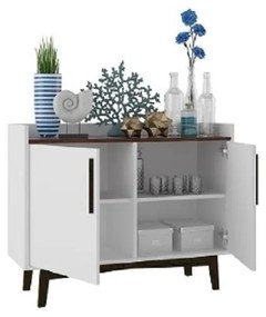 Armário Buffet Balcão Bpi 101 - Branco Castanho Pinus