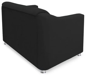 Namoradeira Cecilia 2 Lugares Suede Preto 1,20 m Decorativa Sala Recepção