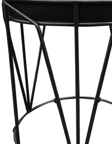 Puff Multiuso com Mesa Babu 2 em 1 Suede Base Preto D'Rossi - Preto