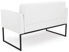 Kit 1 Sofá Namoradeira e 2 Poltronas Elisa Corino Branco Base Metálica Industrial Preto - D'Rossi