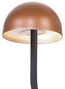 Plafon Mushroom 66,5X14X29Cm Metal Alumínio E Vidro 3Xg9 - Old Artisan... (PRETO / COBRE BRILHO)