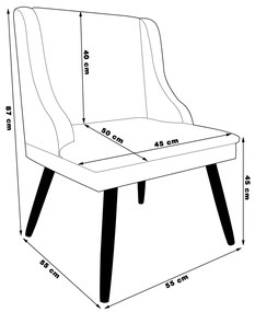 Kit 2 Poltronas Decorativas Pés Palito de Madeira Firenze PU Bege/Natural G19 - Gran Belo