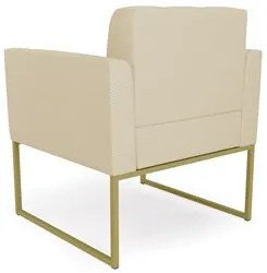 Sofá Namoradeira e 2 Poltronas Base Industrial Dourado Ana Veludo Luxo