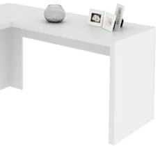 Mesa em L 157cm Home Office ME4116 Branco     - Tecno Mobili
