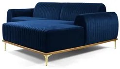 Sofá 265cm 4 Lugares com Chaise Direito Pés Gold Molino C-304 Veludo A