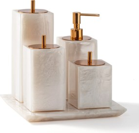 Conjunto Banheiro 4 Pçs Resina MADREPÉROLA – RED GOLD  Madrepérola - Red Gold