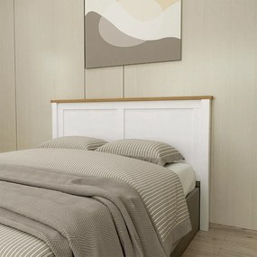 Cabeceira para Cama Queen Size Madeira Maciça Osiris Branco/Freijó G74 - Gran Belo