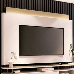 Painel Decorativo c/LED Majestade para TV até 85 Polegadas Off White/Champagne G26 - Gran Belo