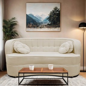 Sofá Curvo 2 Lugares Orgânico Sala Recepção Escritório Decorativo Luxo Panamá 160cm Suede