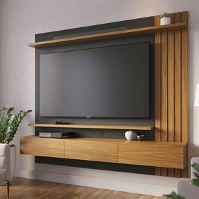Home Painel Suspenso 180cm Ripado Railay Noce/Preto G73 - Gran Belo