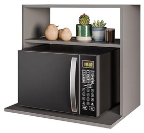 Suporte Microondas com Nicho Porta Tempero para Cozinha Louis 60cm Grafite M12 - D'Rossi