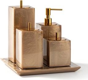Conjunto Banheiro 4 Pçs Resina - Champagne - Gold  Champagne - Gold