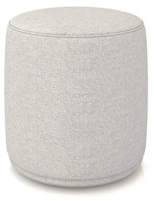 Puff Redondo Orgânico para Sala Malu Linho M11 - D'Rossi - Cinza