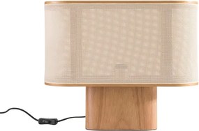 Abajur Madeira Castanho Eliptico