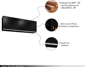Armário Aéreo Marcos MDP/BP Preto G96 - Gran Belo