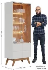Buffet Cristaleira e Aparador Rebeca com Espelho Adnet 67cm C05 Off Wh