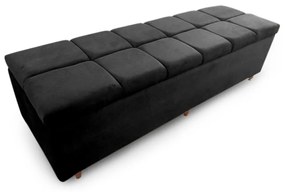 Calçadeira Baú Solteiro 90cm Veneza Suede Preto - Sheep Estofados - Preto