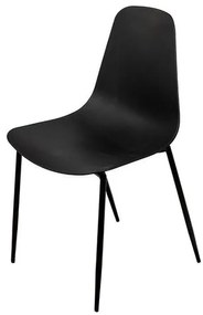 Cadeira Ancara Assento em Polipropileno Preta e Base Metal - 71477 Sun House