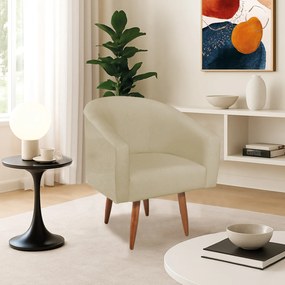 Poltrona Decorativa Jade Design Moderno Sala de Estar Quarto Escritório Confortável Luxo Pés Palito Suede