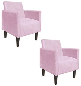 KIT 02 POLTRONAS JADE SUEDE ROSA BEBE PE