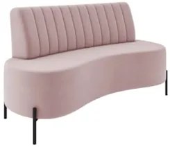 Sofá 2 Lugares 135cm Pés Aço Preto Tamar Z08 Veludo Rosê - Mpozenato
