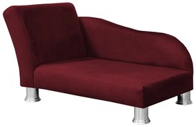 Divã Cama Pet Luxo para Cães E Gatos Elegante Confortável Suede Bordô