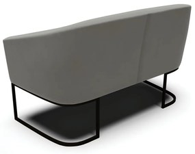 Sofá 2 Lugares Namoradeira Industrial Preto Stella Suede D03 - D'Rossi - Grafite