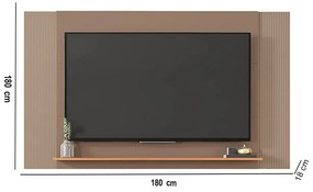 Painel TV até 65 Pol Extensível 136-150-180cm Suspenso Visari Marrom/Freijó C01 - D'Rossi