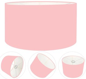Cúpula Abajur Cilíndrica Cp-7028 Ø60x30cm Rosa Bebê