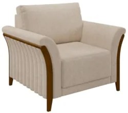 Kit 2 Poltronas Decorativas Sala de Estar 102cm Pés Madeira Roya Z32 L