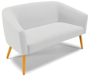 Namoradeira 02 Lugares Stella Linho Cinza A05 Pés Palito Castanho - D'Rossi