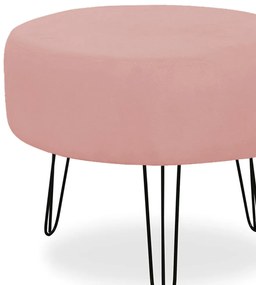 Kit 03 Puffs Redondos para Sala Chloe Suede Crepe