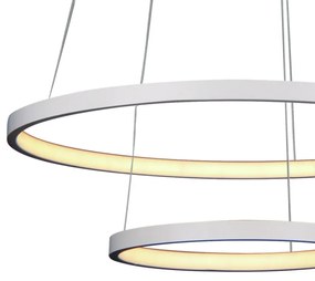Pendente Montreal Aro Ø50X2Cm / Ø30X2Cm Led 40W 3000K Bivolt / 02 Anel... (Branco)