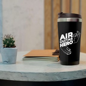 Copo Térmico 500ml Preto Air Guitar Hero Rock