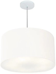 Lustre Pendente Cilíndrico Md-4250 Cúpula em Tecido 45x30cm Branco - Bivolt