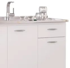 Armário de Cozinha CP01 Com Pia Inox Classic Z46 Branco - Mpozenato