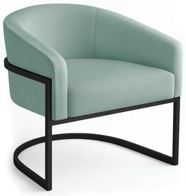 Poltrona Sala Industrial Preto Arielle Veludo Cotelê D03 - D'Rossi - Menta