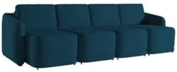 Sofá Cama Casal para Sala 396cm Polska Z08 Veludo Azul - Mpozenato
