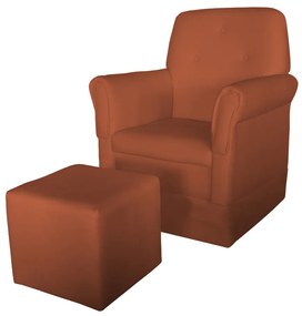Poltrona Suzi Amamentação Balanço + Puff Suzi Suede Telha