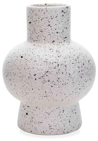 Vaso Decorativo em Cerâmica Flocos Branco 20x13 cm - D'Rossi