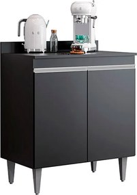 Conjunto Balcão de Cozinha com Tampo Papin MDP/BP Preto G96 - Gran Belo
