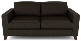 Sofá Sala de Estar Living 3 Lugares 200cm Presley Pés Madeira Couro Marrom G52 - Gran Belo