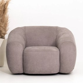 Poltrona Decorativa Base Giratória Aço Carbono Cannes Linho Prata G81 - Gran Belo